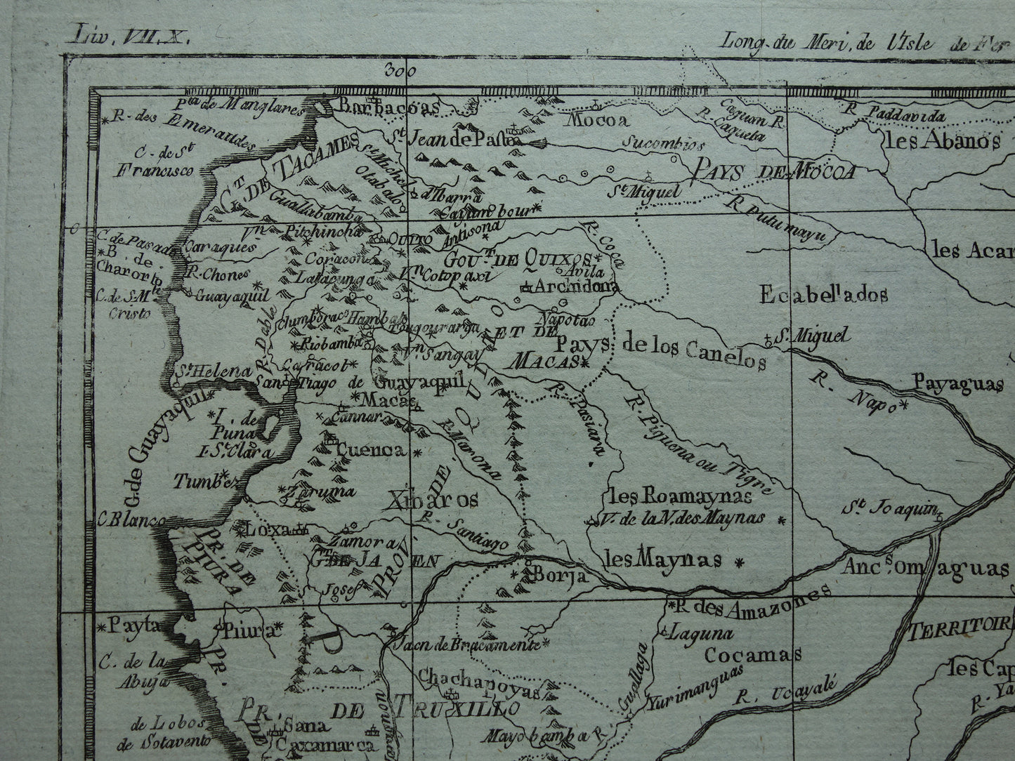 PERU Alte Karte Originale antike französische Bonne-Karte von Peru aus dem Jahr 1784