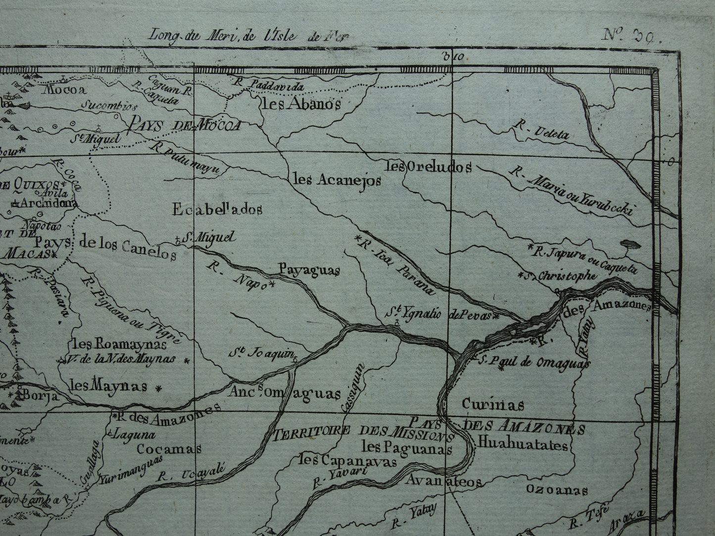 PERU Alte Karte Originale antike französische Bonne-Karte von Peru aus dem Jahr 1784
