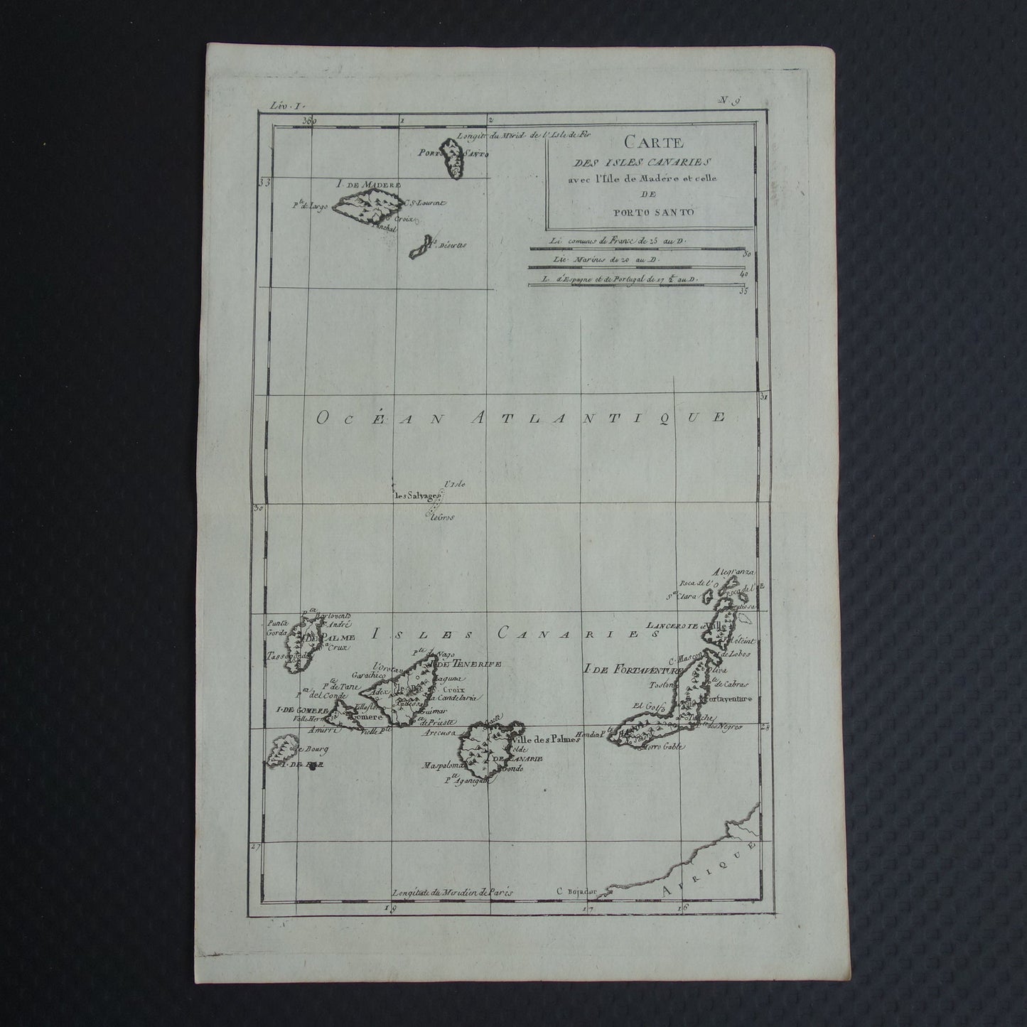 Canarische Eilanden oude kaart Originele antieke landkaart Madeira Porto Santo vintage print