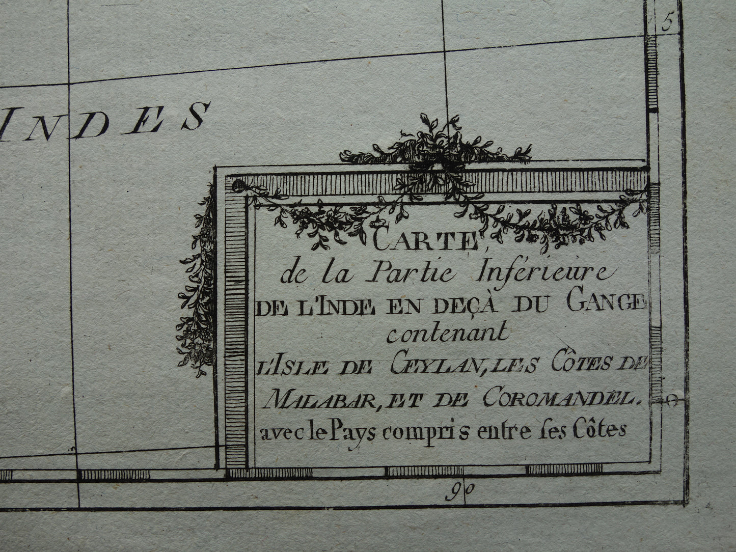 India antieke kaart van Zuid-India Malediven Sri Lanka uit 1780 originele oude landkaart vintage print