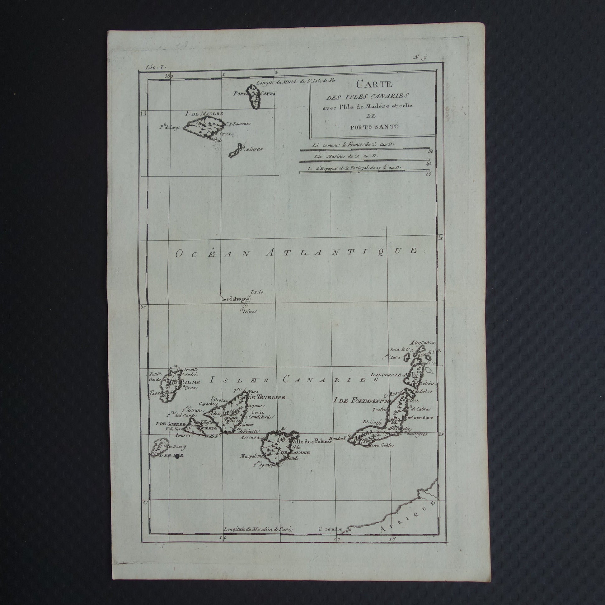 9 carte des isles canaries avec l'lile de madere et celle de porto santo
