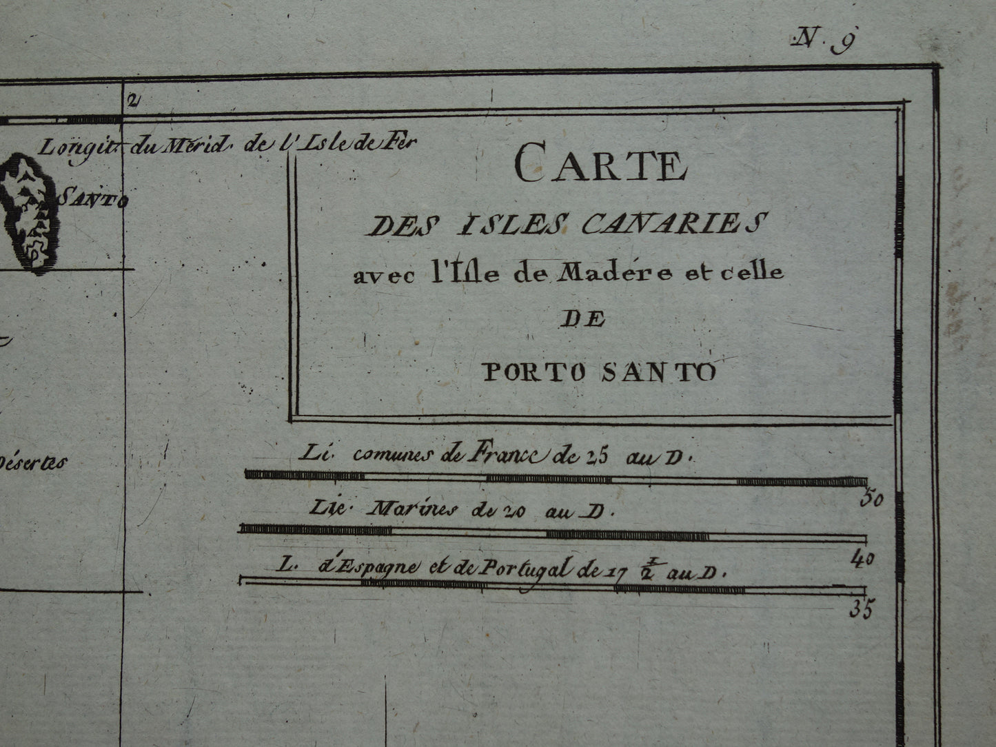 Canarische Eilanden oude kaart Originele antieke landkaart Madeira Porto Santo vintage print