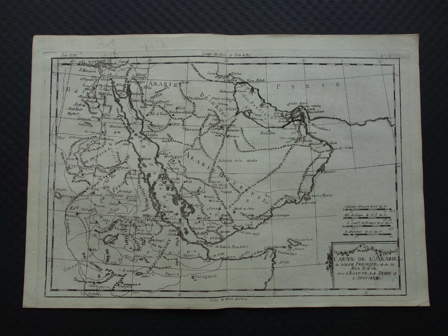 Saoedi-Arabië antieke kaart van Saudi-Arabie Rode Zee en Perziche Golf uit 1780 originele oude landkaart