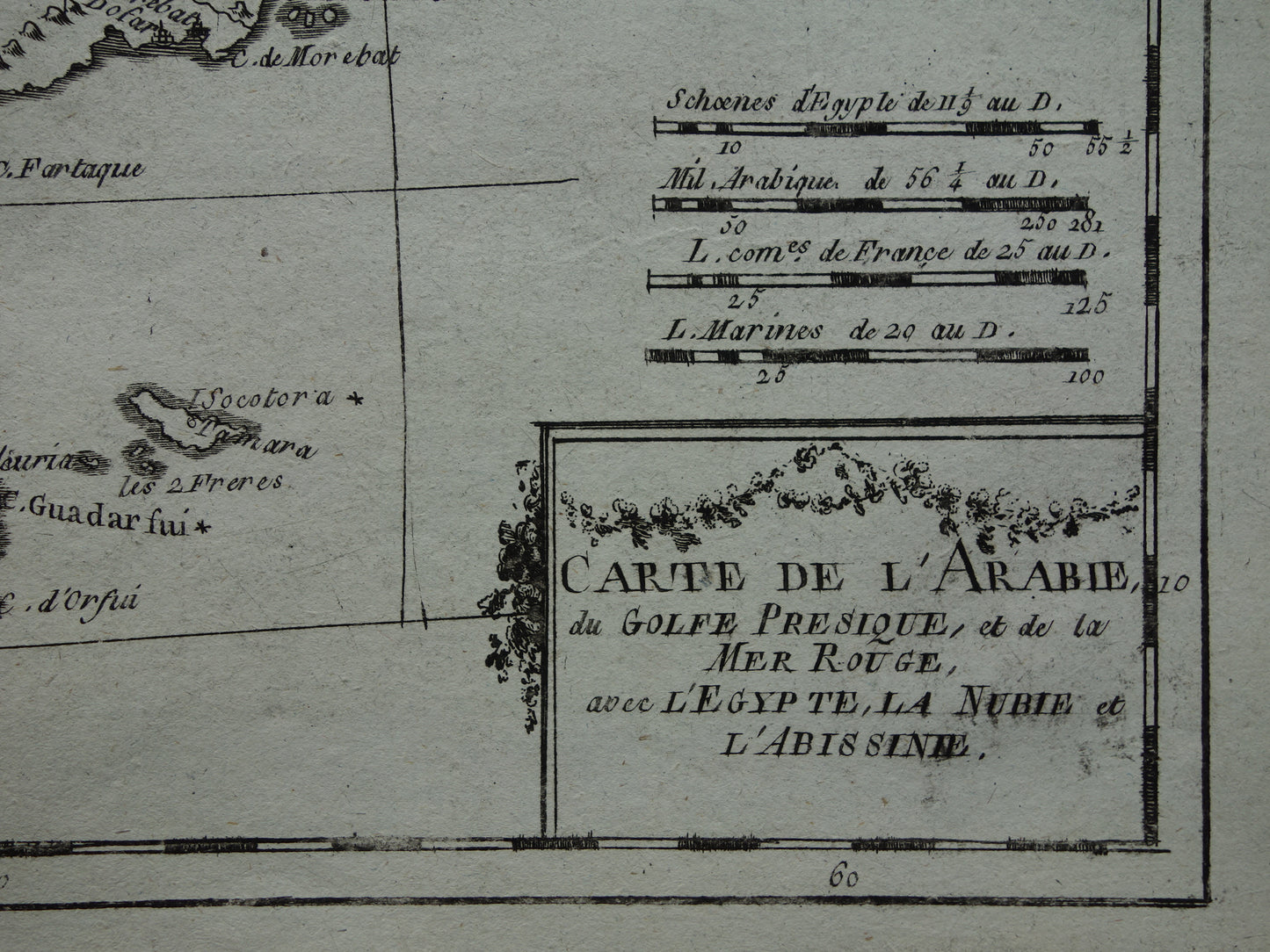 14 carte de l'arabie du golfe persique et de ka mer rouge avec l'egypte, la nubie et l'abissinie raynal bonne
