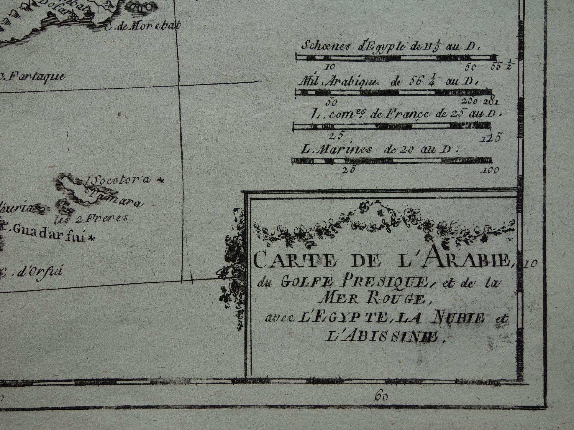 14 carte de l'arabie du golfe persique et de ka mer rouge avec l'egypte, la nubie et l'abissinie raynal bonne