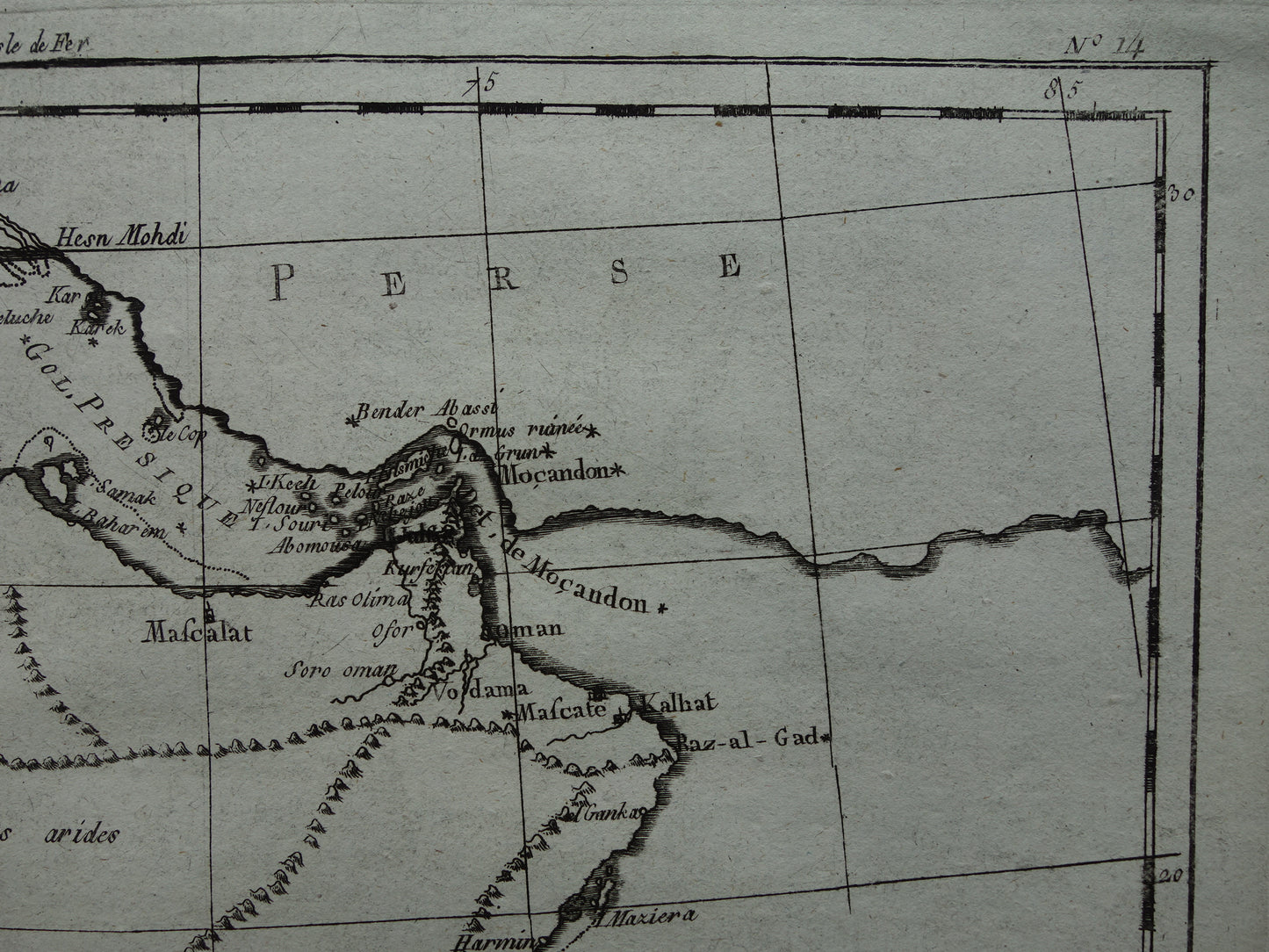 Saoedi-Arabië antieke kaart van Saudi-Arabie Rode Zee en Perziche Golf uit 1780 originele oude landkaart