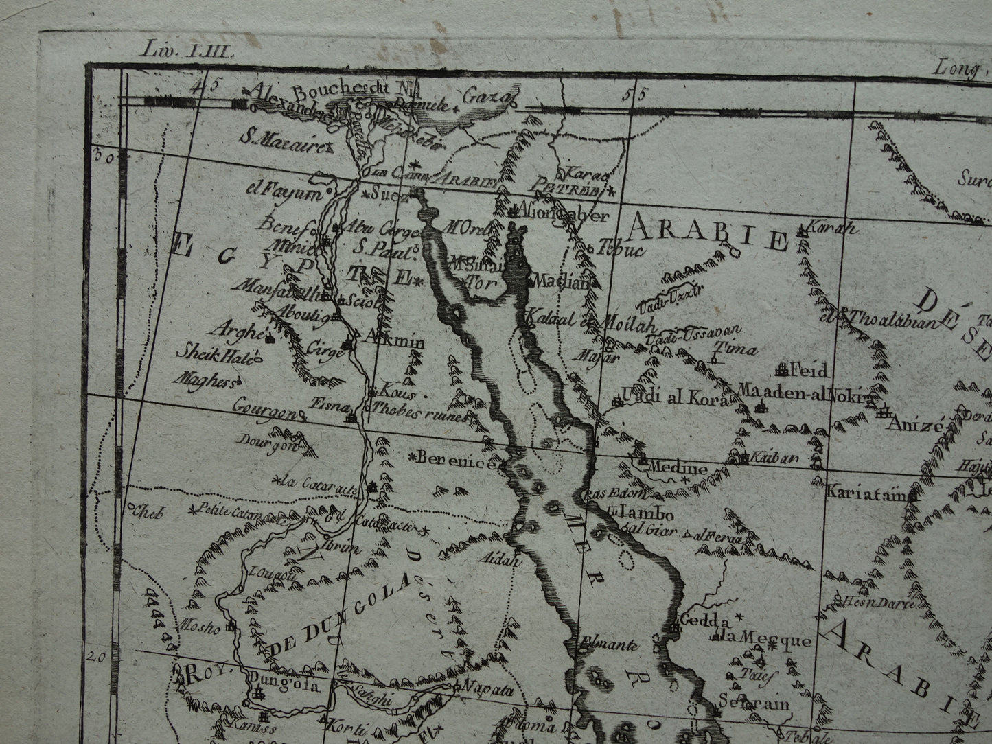 Saoedi-Arabië antieke kaart van Saudi-Arabie Rode Zee en Perziche Golf uit 1780 originele oude landkaart