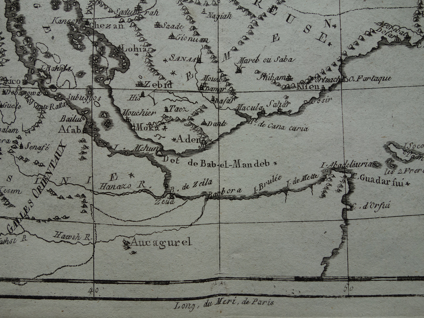 Saoedi-Arabië antieke kaart van Saudi-Arabie Rode Zee en Perziche Golf uit 1780 originele oude landkaart