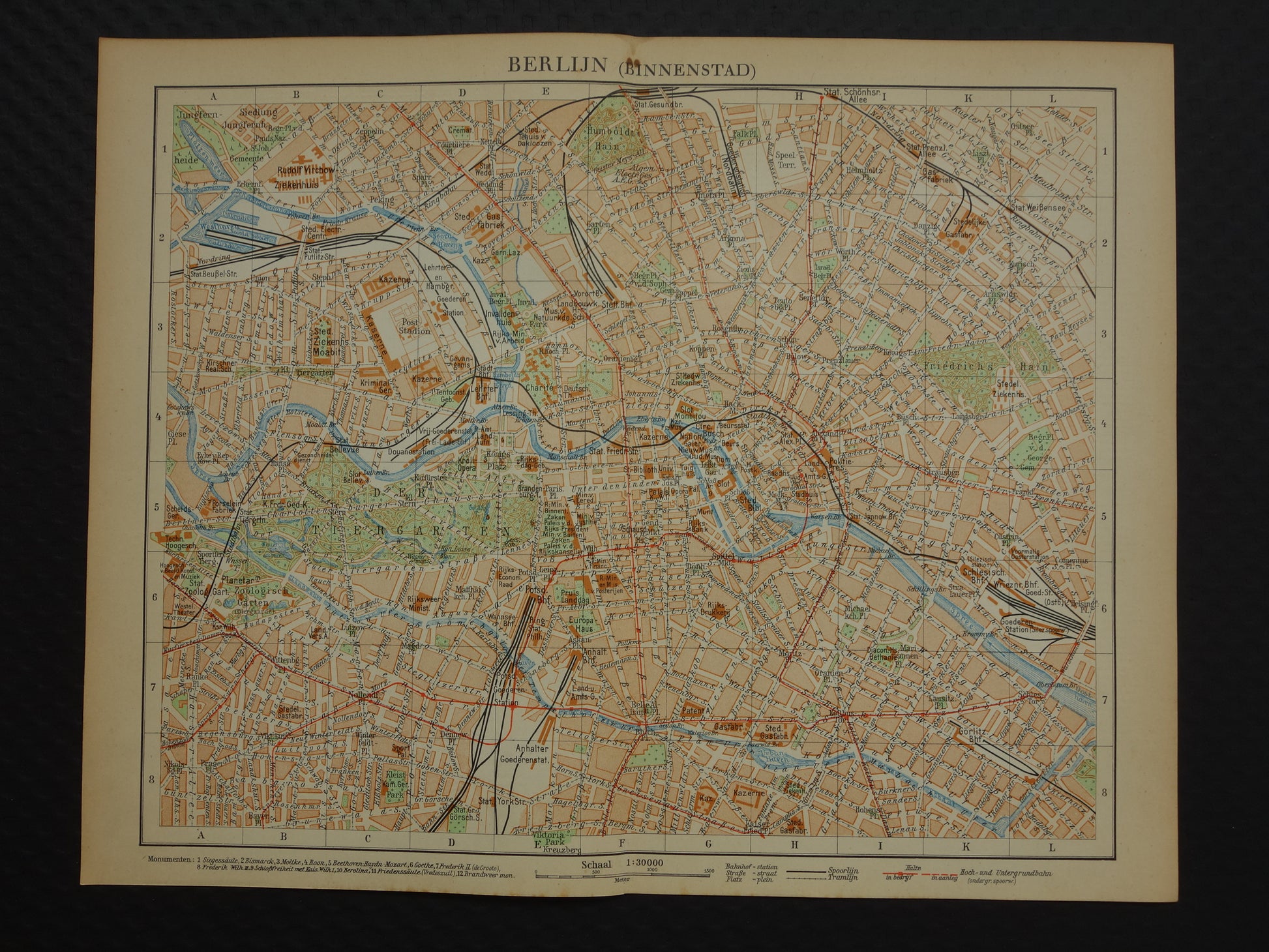 Berlijn in het jaar 1933 kaart centrum van de stad