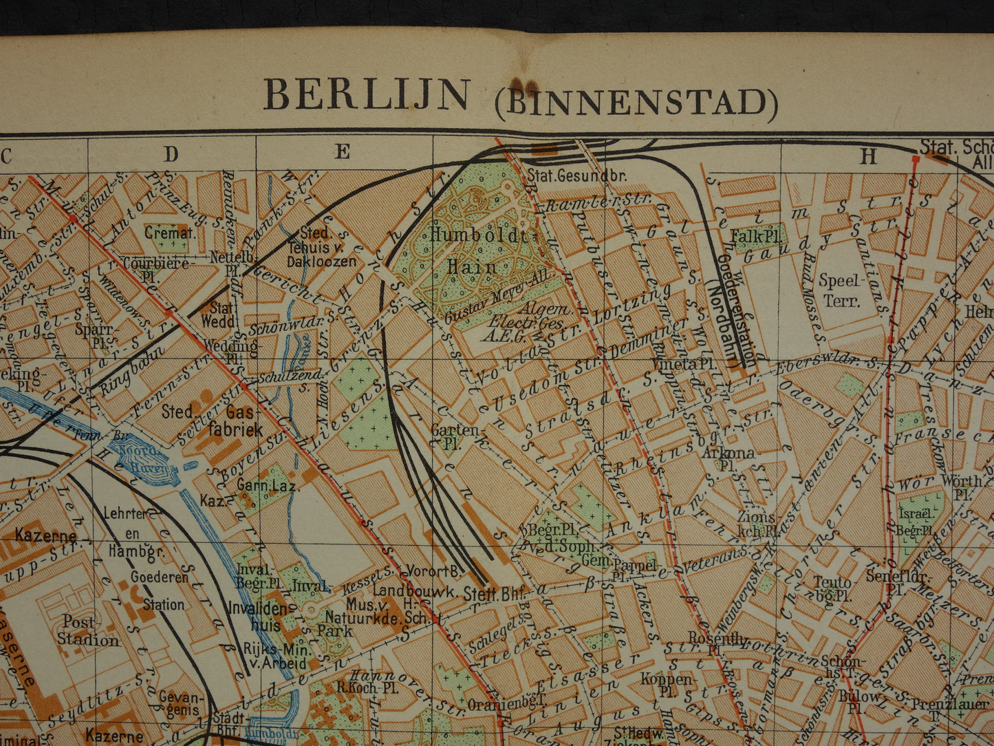 BERLIJN oude plattegrond van Berlijn uit 1933 originele Nederlandse vintage kaart