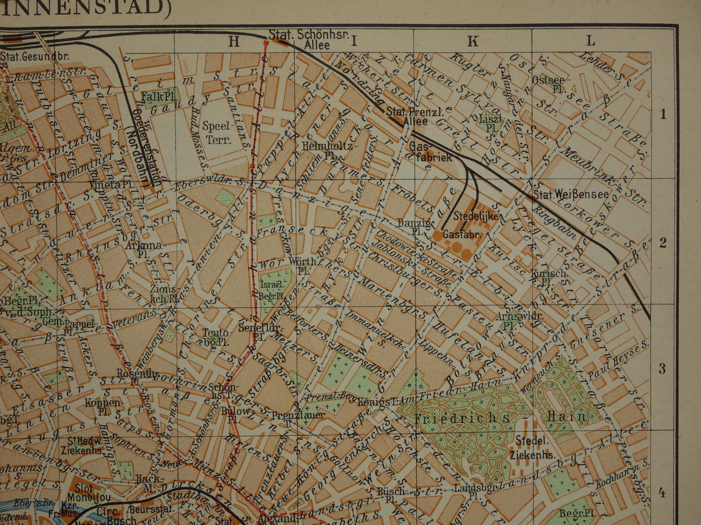 BERLIJN oude plattegrond van Berlijn uit 1933 originele Nederlandse vintage kaart