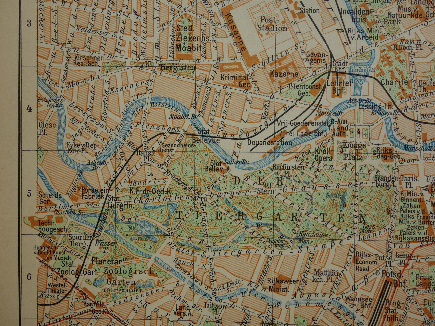 BERLIJN oude plattegrond van Berlijn uit 1933 originele Nederlandse vintage kaart