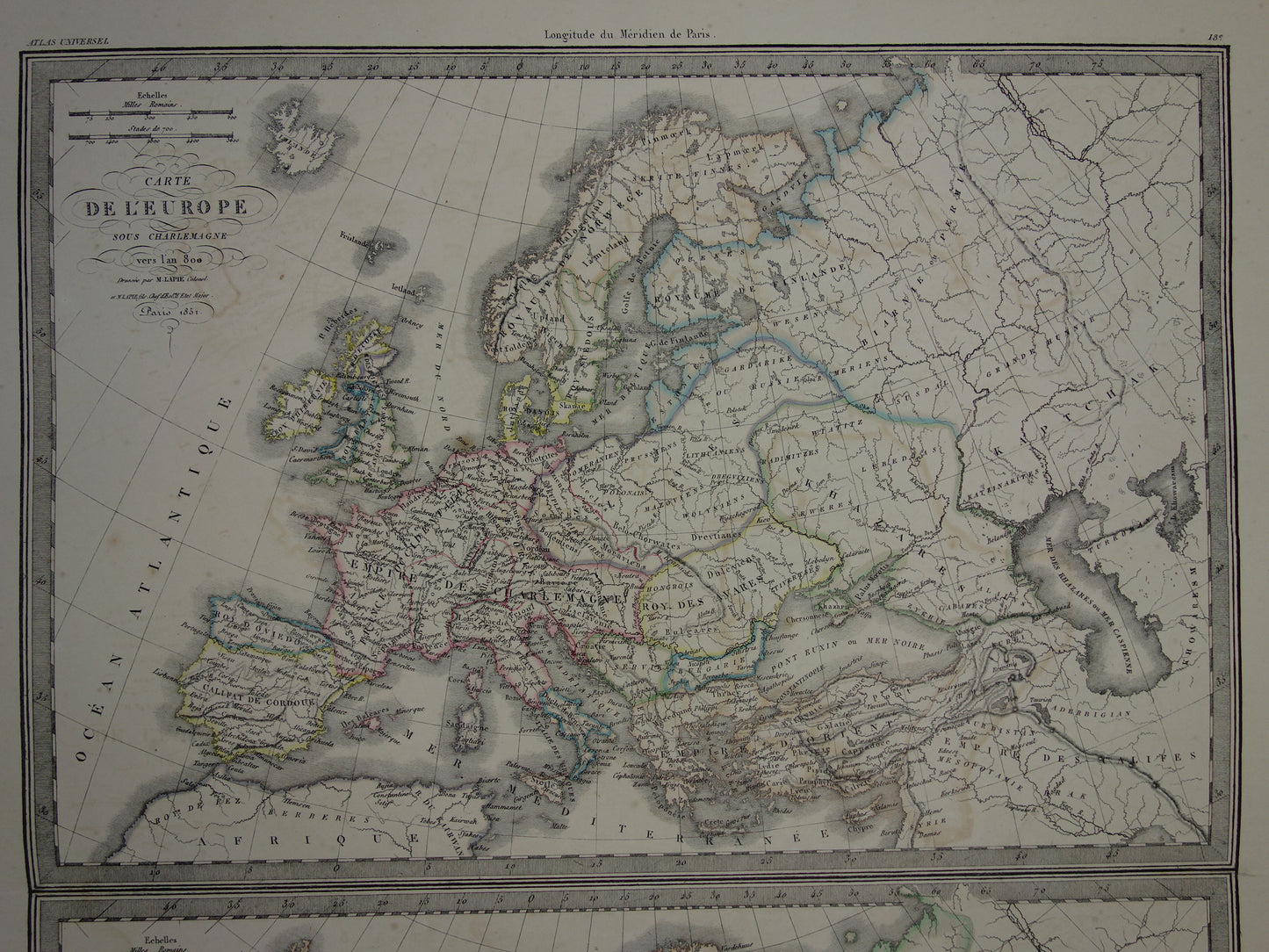 Europa ten tijde van Karel de Grote landkaart 