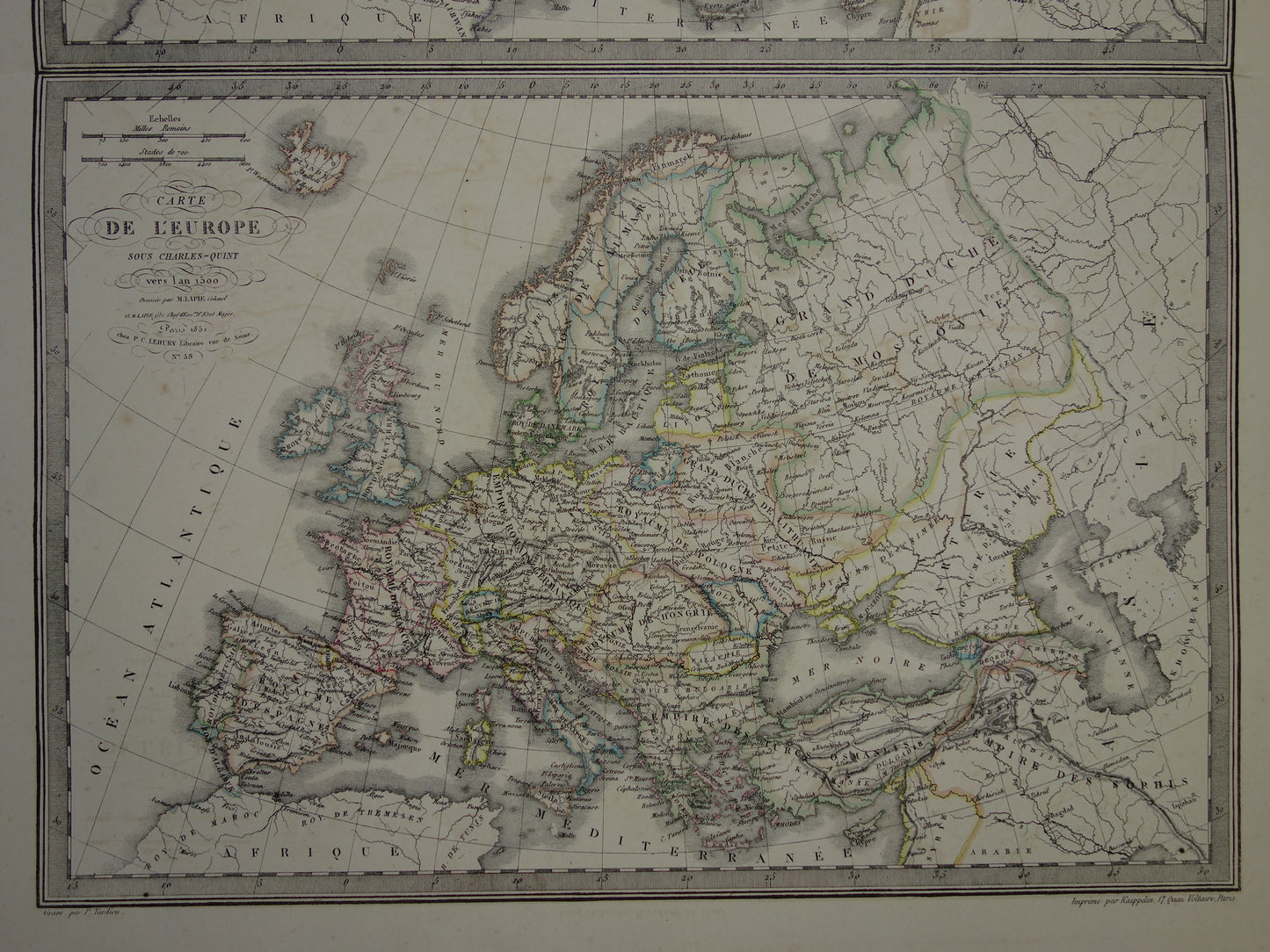 Europa ten tijde van Karel V omstreeks 1500 landkaart 