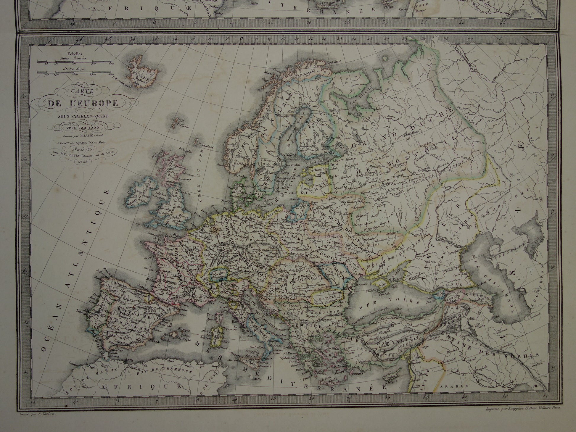 Europa ten tijde van Karel V omstreeks 1500 landkaart 