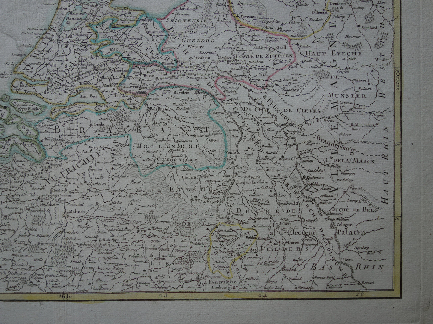 NEDERLAND oude kaart van Noordelijke Nederlanden 1770 originele antieke landkaart