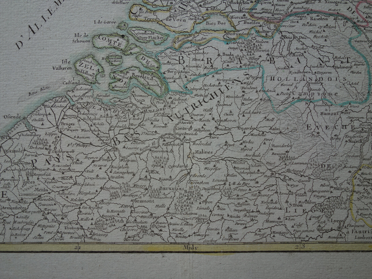 NEDERLAND oude kaart van Noordelijke Nederlanden 1770 originele antieke landkaart