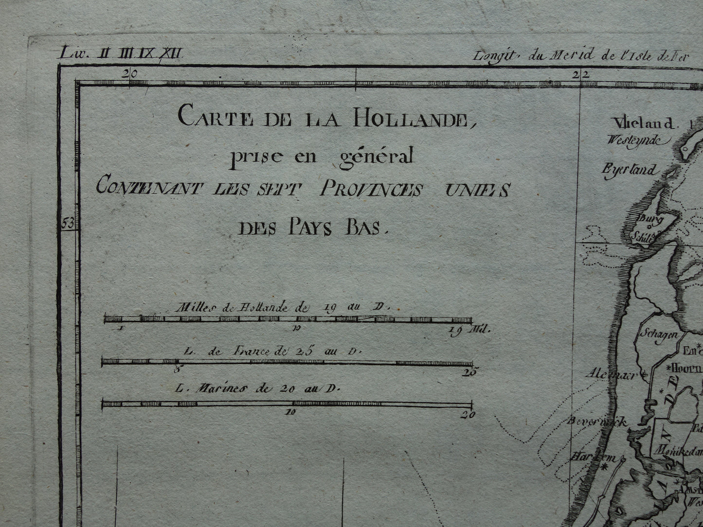 245+ jaar Oude kaart van Nederland Originele Antieke landkaart uit het jaar 1780 - Raynal Bonne