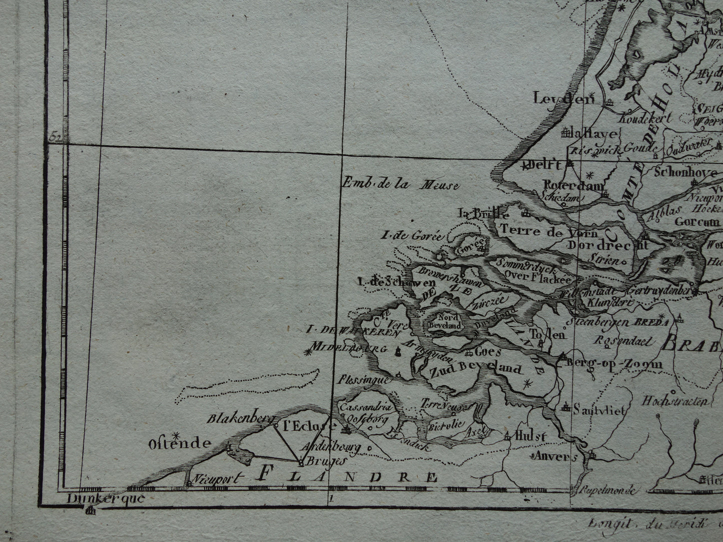 245+ jaar Oude kaart van Nederland Originele Antieke landkaart uit het jaar 1780 - Raynal Bonne