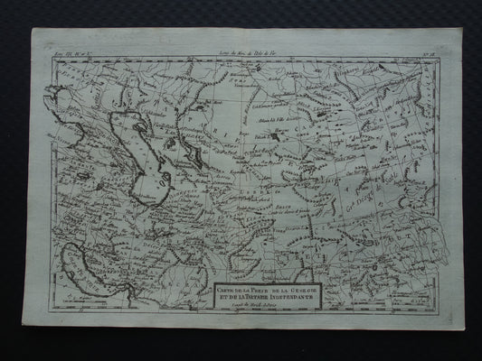 Centraal-Azië oude kaart Perzië Kaspische Zee Tibet Originele antieke landkaart Turkmenistan Tadzjikistan vintage print