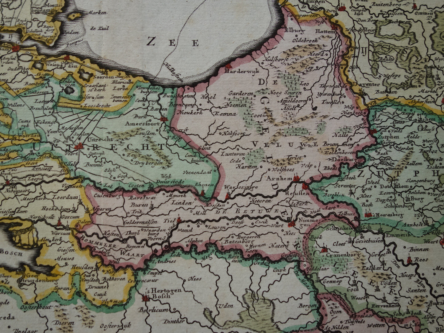 Antieke kaart van Nederland 1725 oude landkaart Republiek der Zeven Verenigde Nederlanden