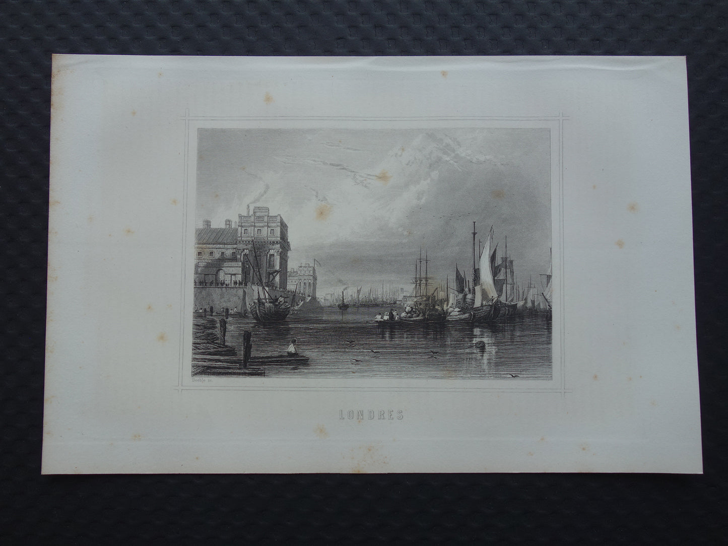 Stadsgezicht van Londen uit 1852 antieke print Londen panorama