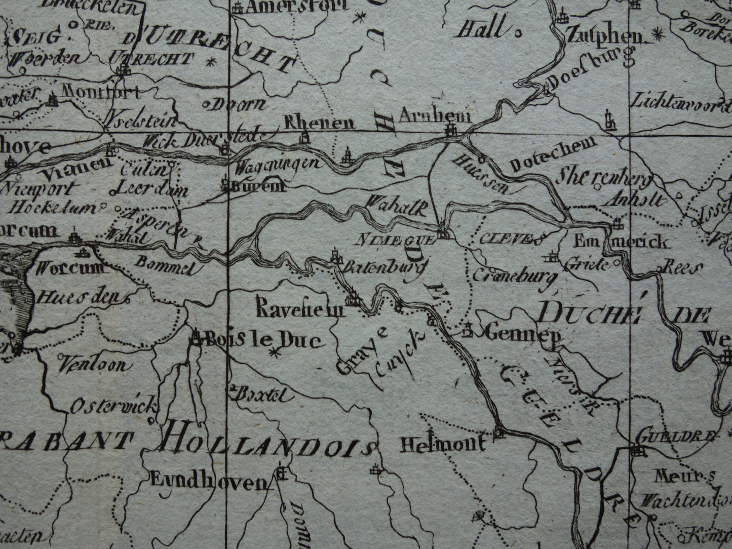 245+ jaar Oude kaart van Nederland Originele Antieke landkaart uit het jaar 1780 - Raynal Bonne
