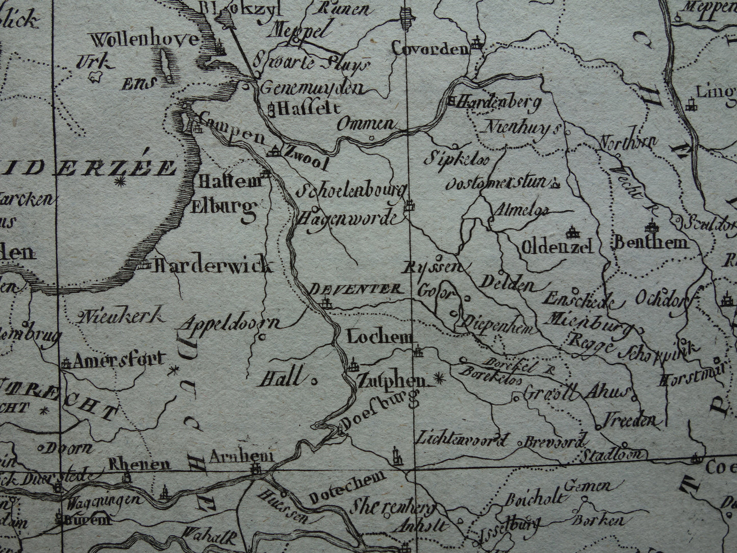 245+ jaar Oude kaart van Nederland Originele Antieke landkaart uit het jaar 1780 - Raynal Bonne