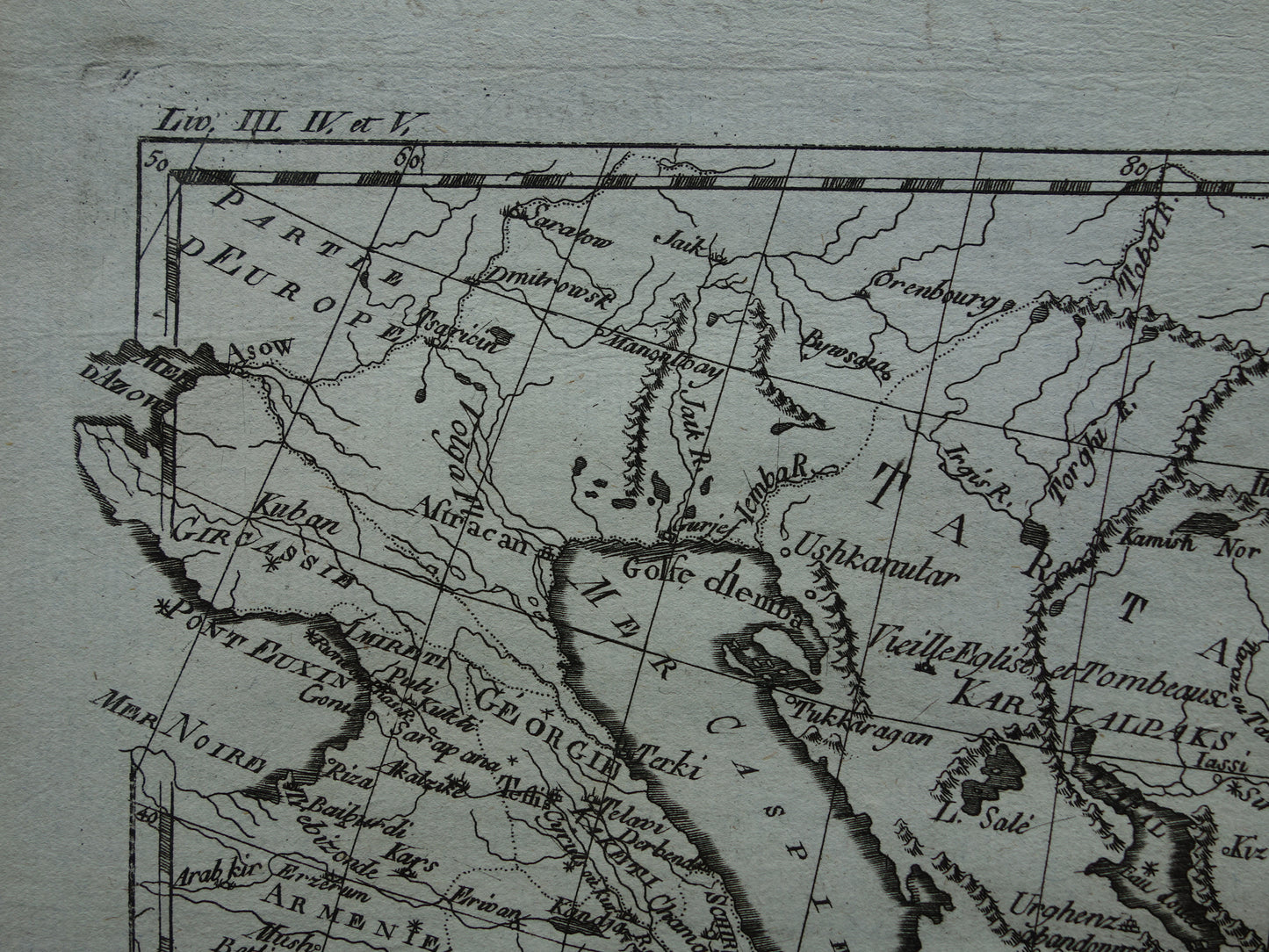 Centraal-Azië oude kaart Perzië Kaspische Zee Tibet Originele antieke landkaart Turkmenistan Tadzjikistan vintage print