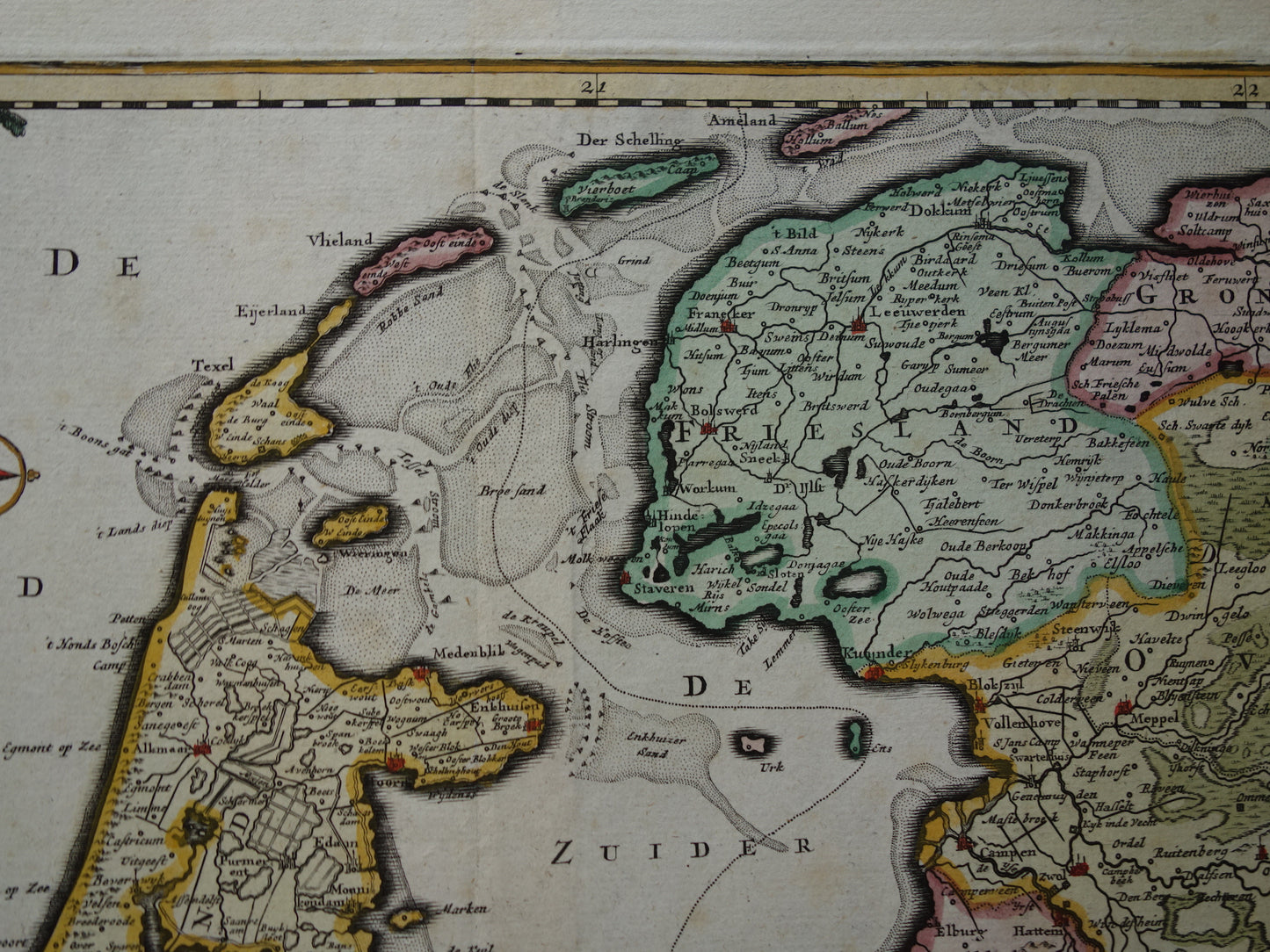 Antieke kaart van Nederland 1725 oude landkaart Republiek der Zeven Verenigde Nederlanden