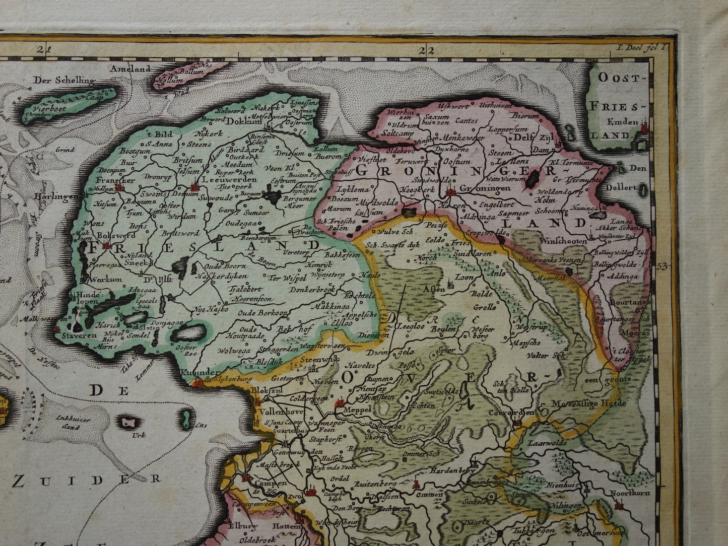 Antieke kaart van Nederland 1725 oude landkaart Republiek der Zeven Verenigde Nederlanden