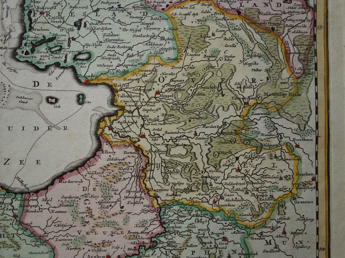 Antieke kaart van Nederland 1725 oude landkaart Republiek der Zeven Verenigde Nederlanden