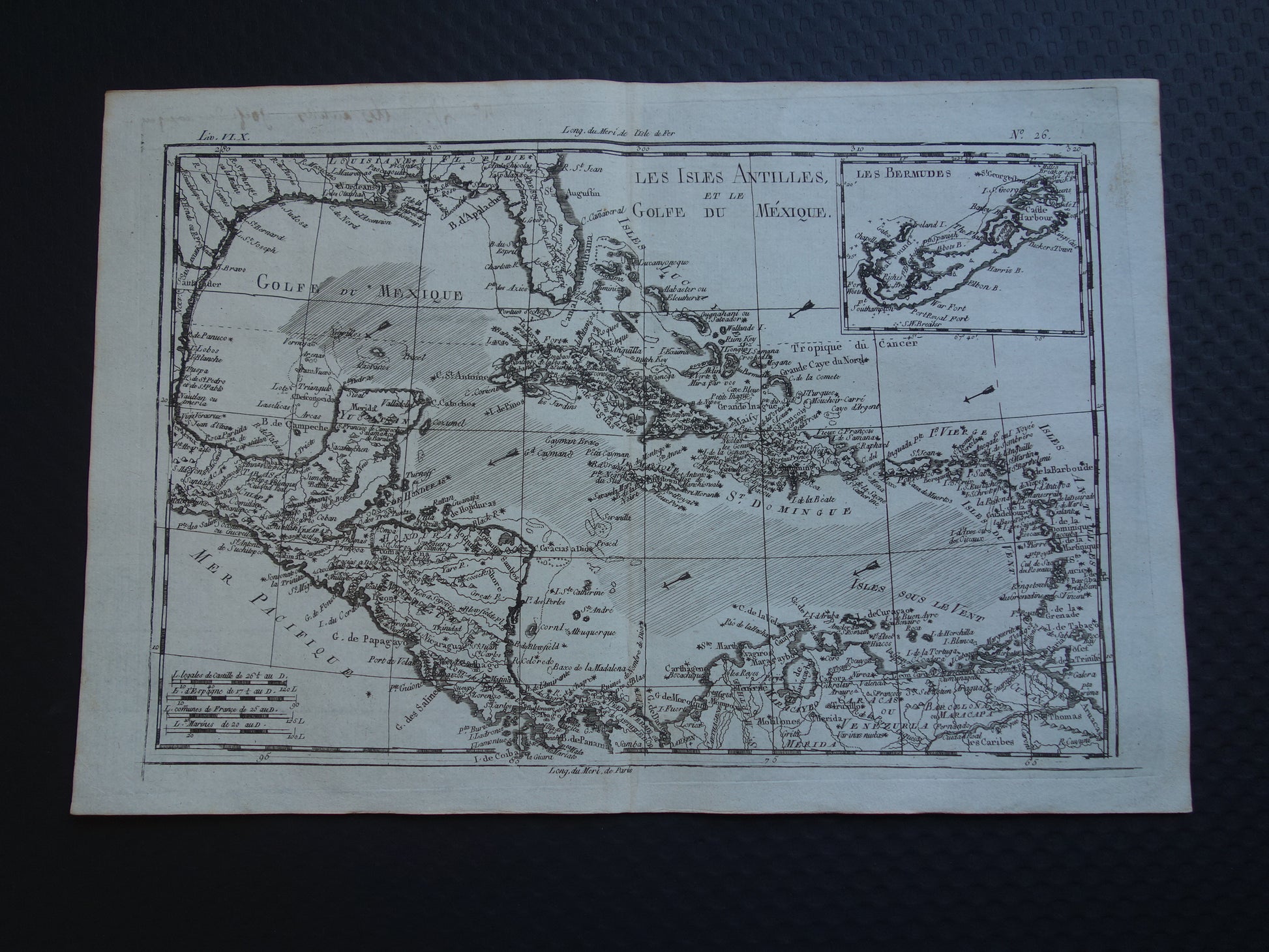 26 les isles antilles et le golfde du mexique Bonne Raynal map
