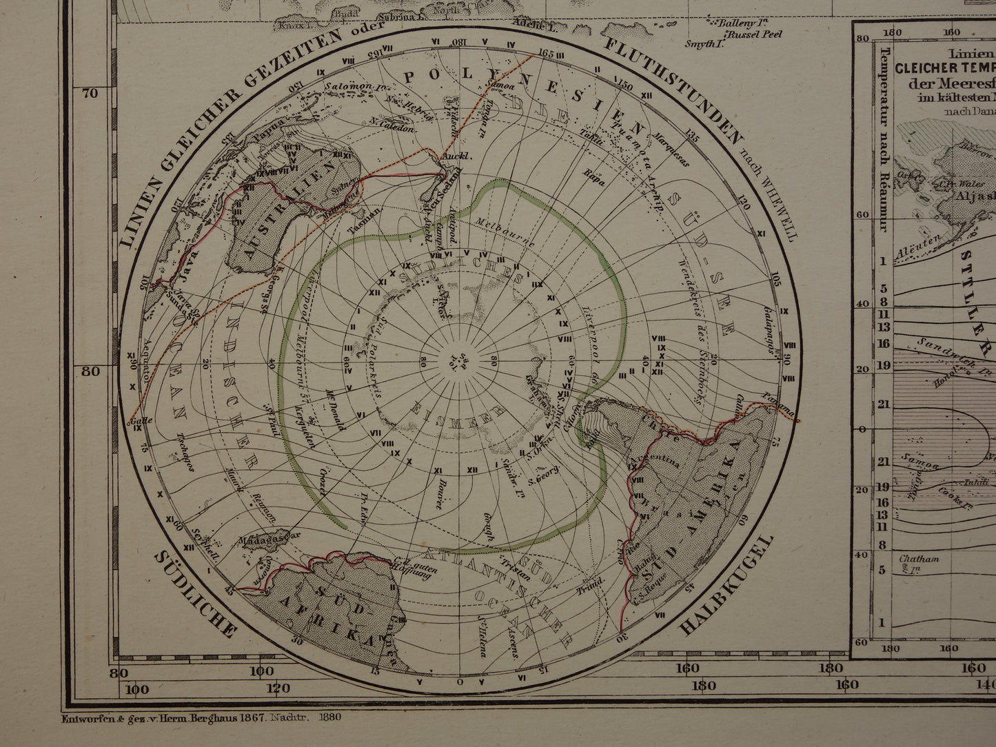 WORLD MAP old map of the World Ocean Currents and Transport 1880 original antique map Ocean current Ocean currents Shipping lines with date
