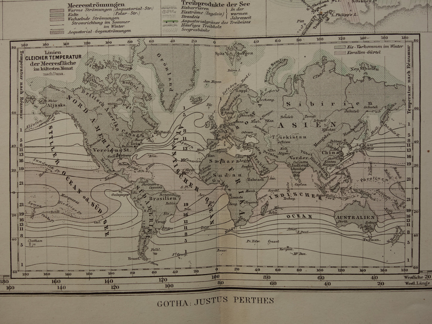 WORLD MAP old map of the World Ocean Currents and Transport 1880 original antique map Ocean current Ocean currents Shipping lines with date