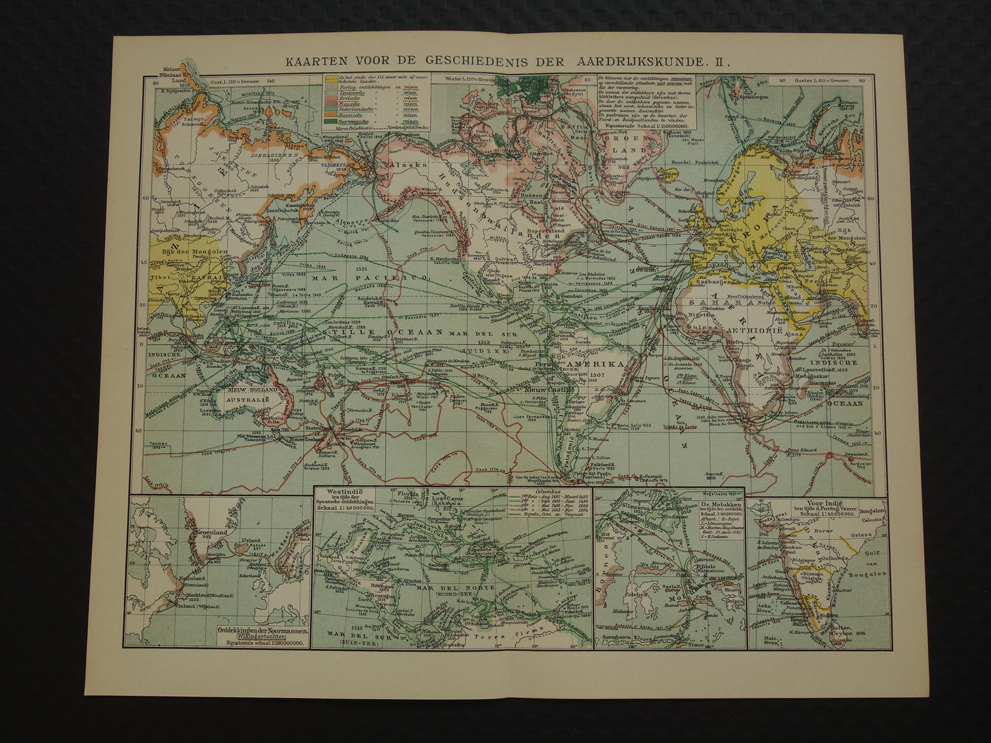 kaart van ontdekkingsreizen