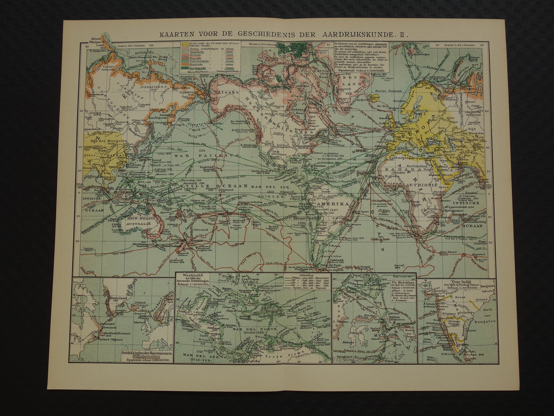 kaart van ontdekkingsreizen