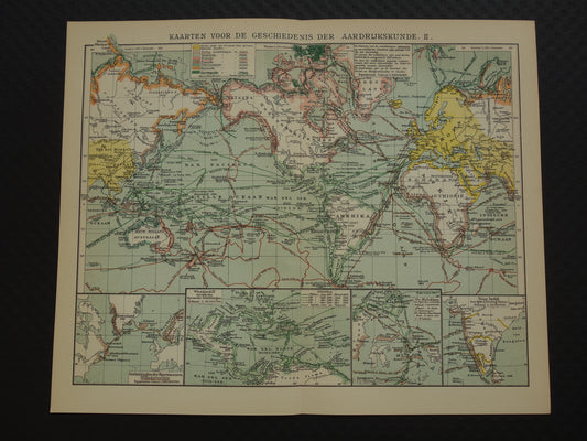 kaart van ontdekkingsreizen