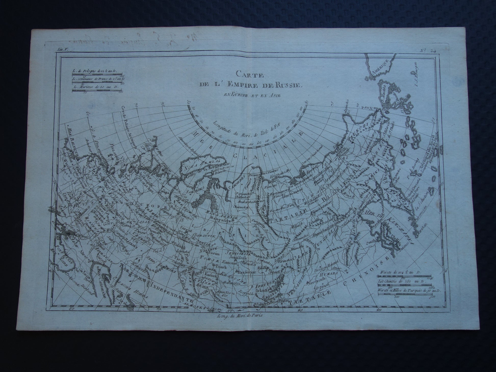 RUSLAND oude kaart Russische Rijk 1784 Originele antieke landkaart Siberië vintage historische print