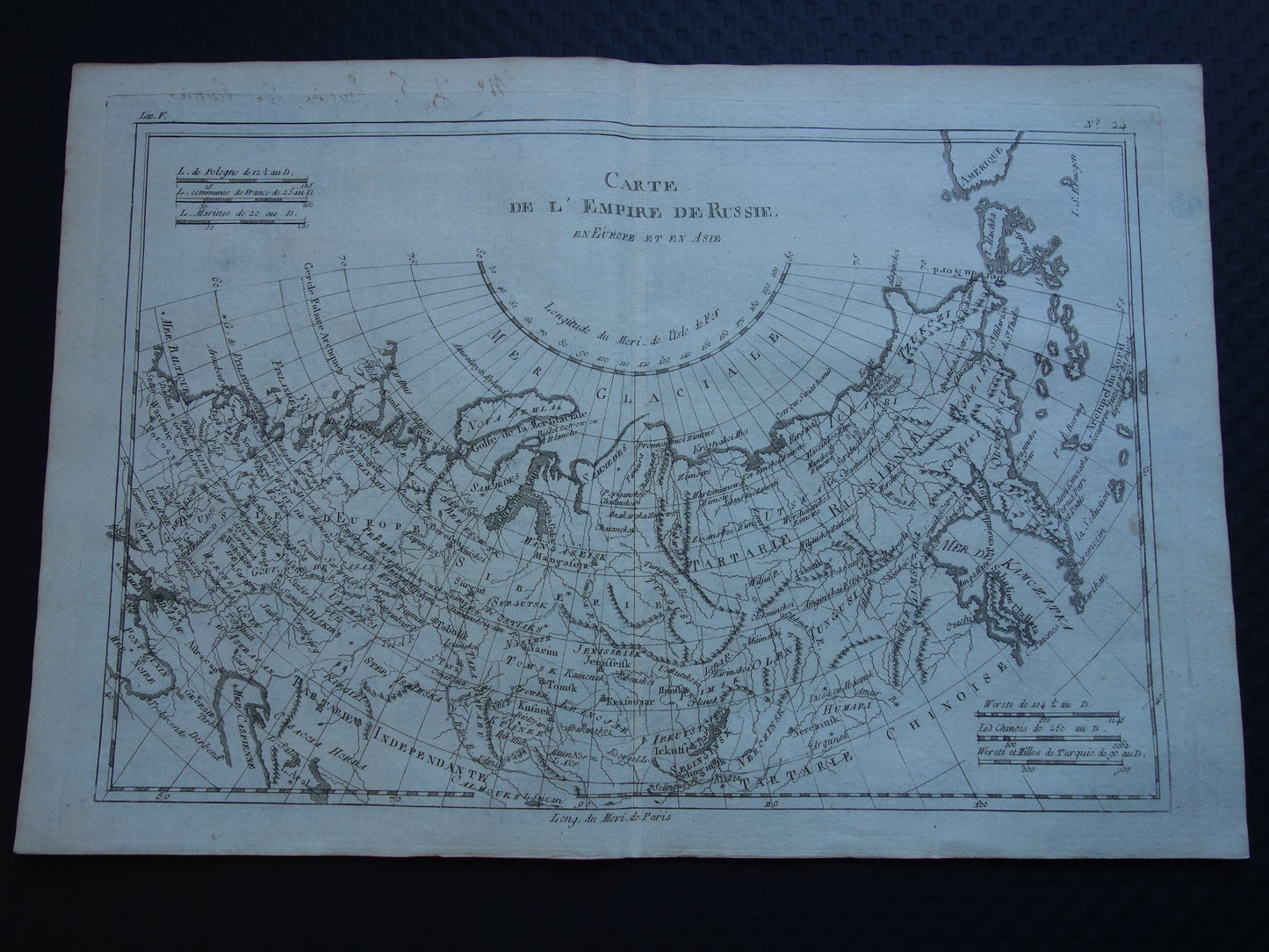 RUSLAND oude kaart Russische Rijk 1784 Originele antieke landkaart Siberië vintage historische print