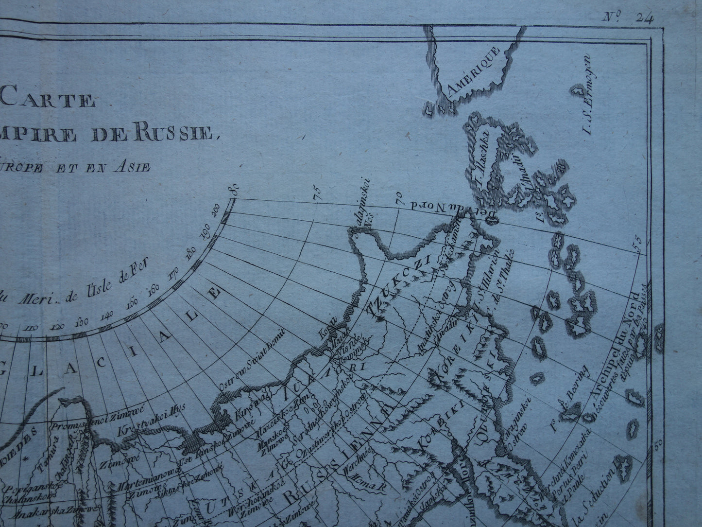 RUSLAND oude kaart Russische Rijk 1784 Originele antieke landkaart Siberië vintage historische print