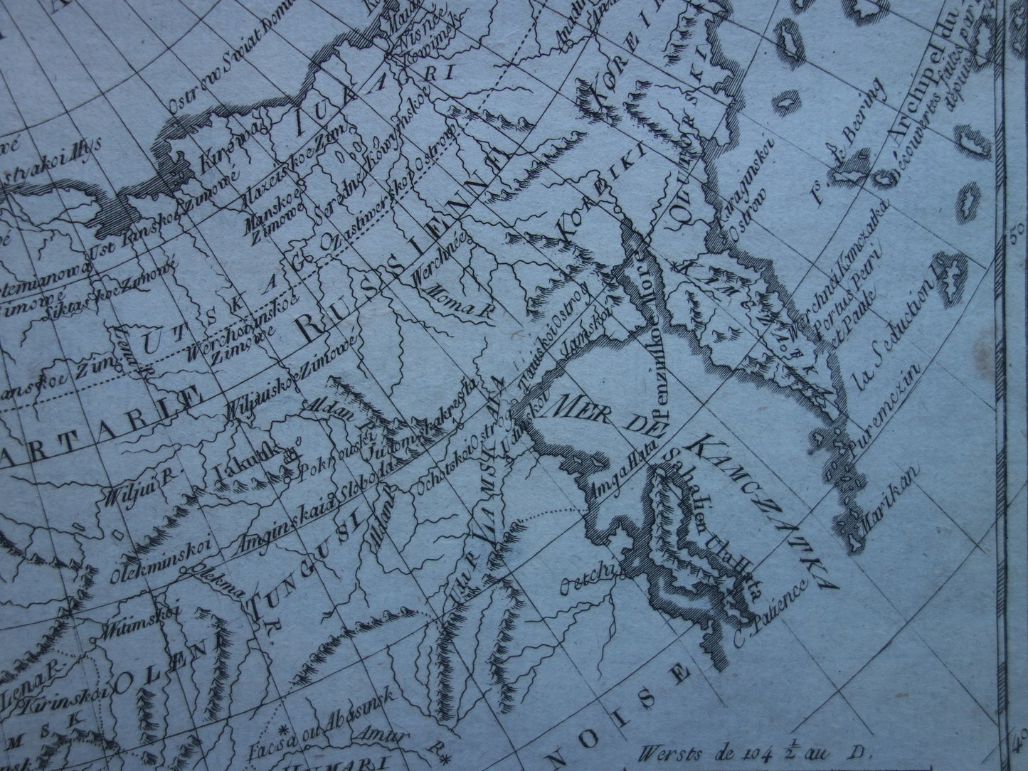 RUSLAND oude kaart Russische Rijk 1784 Originele antieke landkaart Siberië vintage historische print