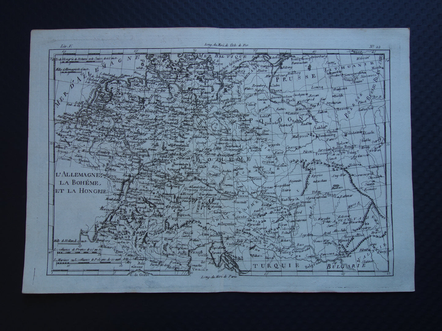 Centraal-Europa oude kaart Duitsland Polen Tsjechië Originele antieke landkaart vintage print