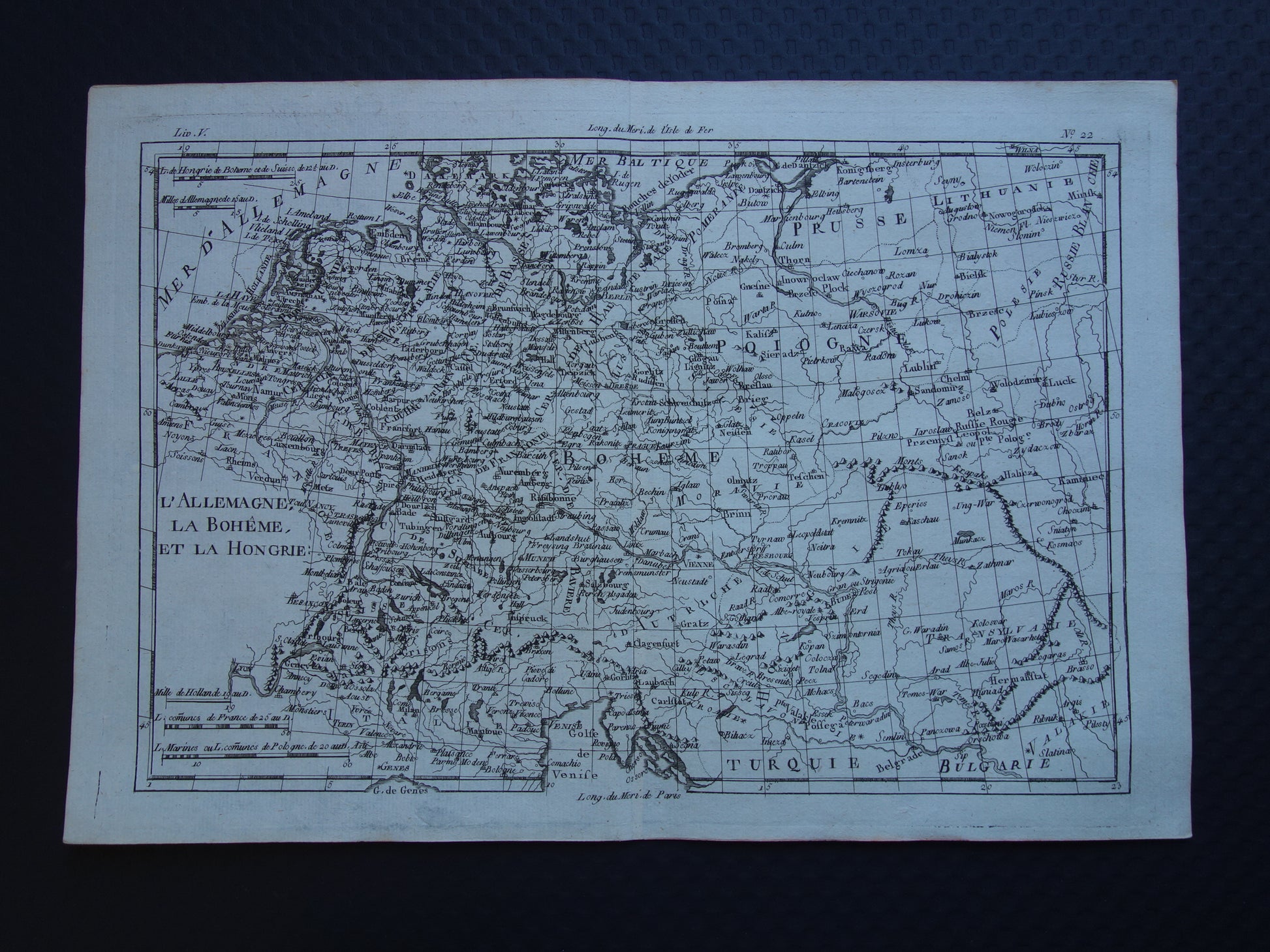 Centraal-Europa oude kaart Duitsland Polen Tsjechië Originele antieke landkaart vintage print