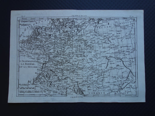 Centraal-Europa oude kaart Duitsland Polen Tsjechië Originele antieke landkaart vintage print