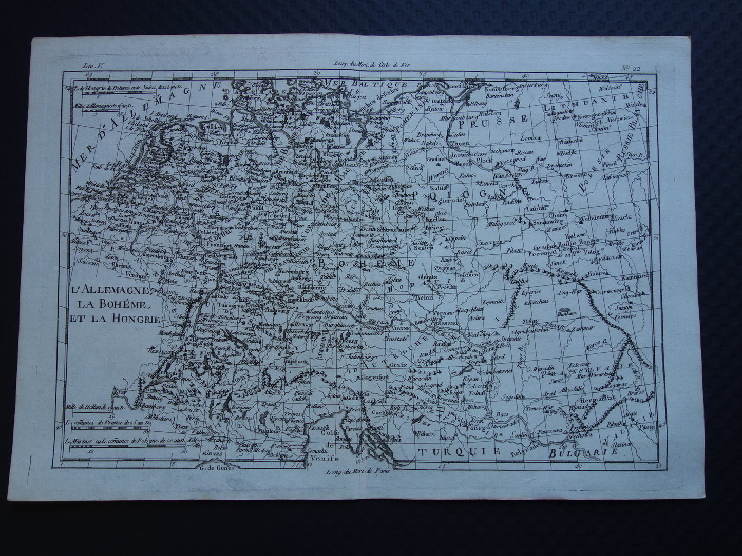 Centraal-Europa oude kaart Duitsland Polen Tsjechië Originele antieke landkaart vintage print