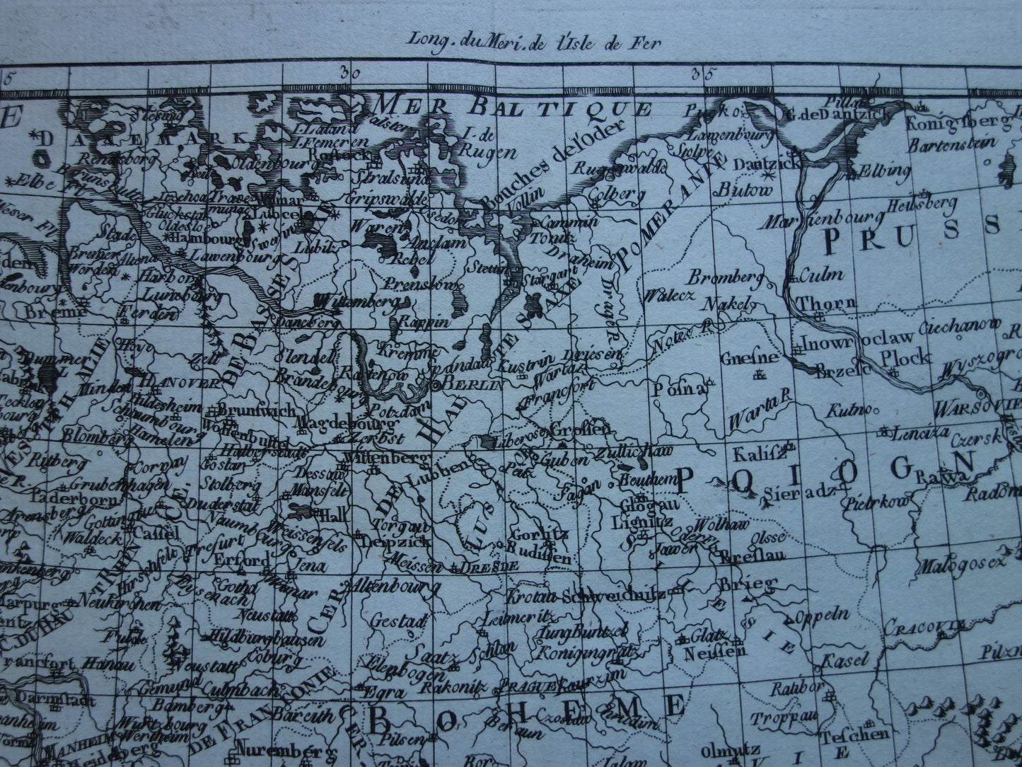 Centraal-Europa oude kaart Duitsland Polen Tsjechië Originele antieke landkaart vintage print