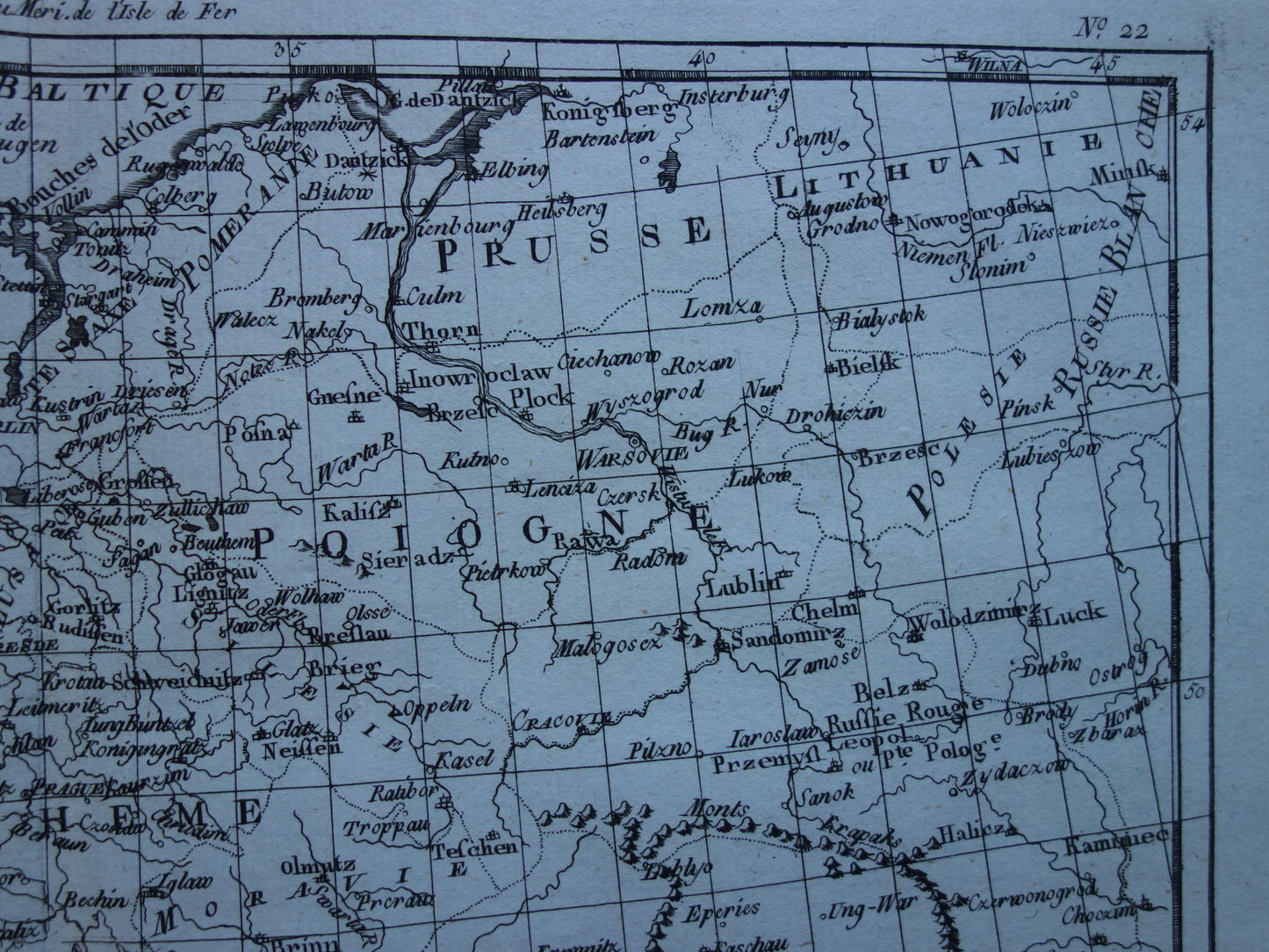 Centraal-Europa oude kaart Duitsland Polen Tsjechië Originele antieke landkaart vintage print