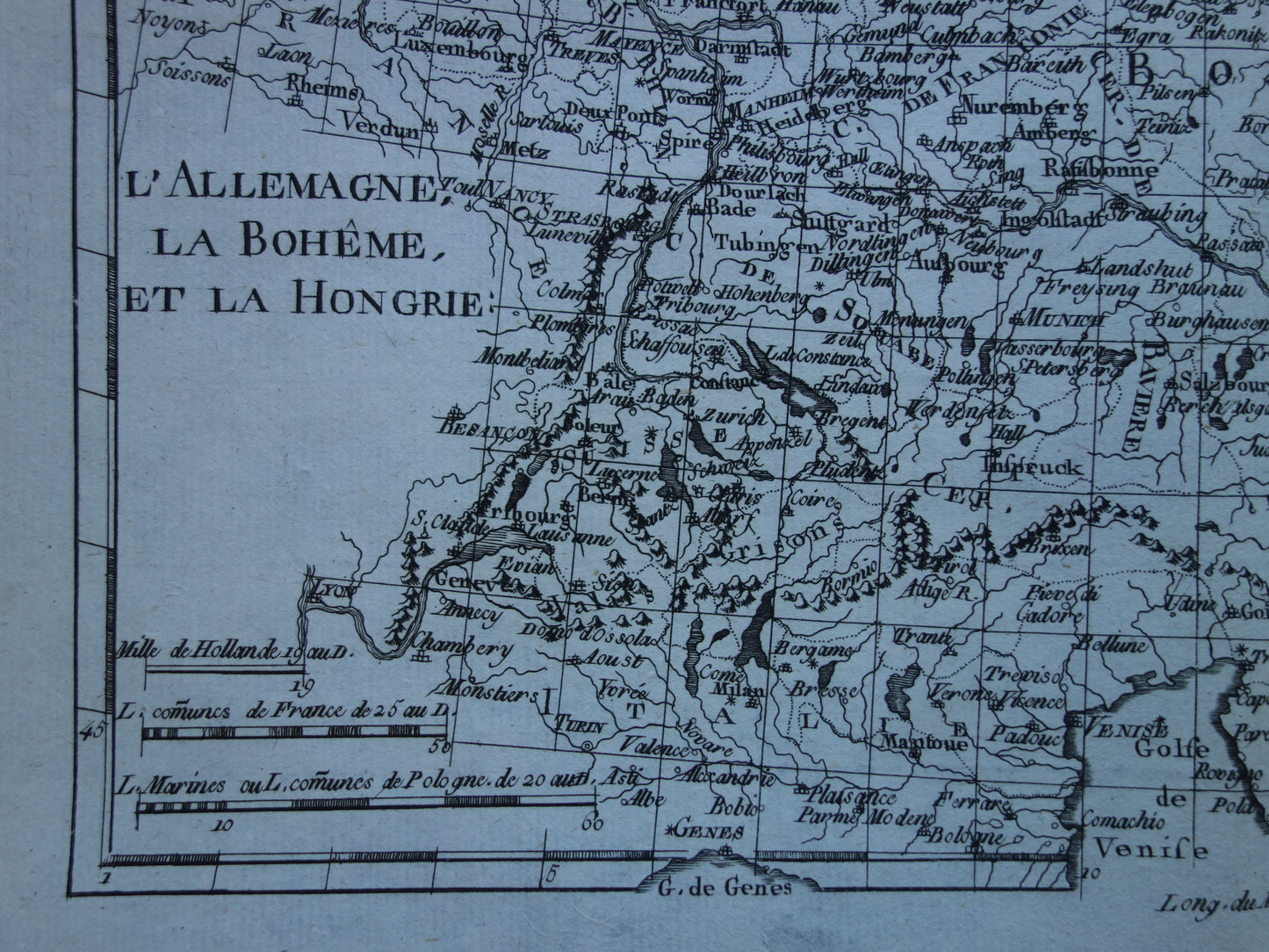 Centraal-Europa oude kaart Duitsland Polen Tsjechië Originele antieke landkaart vintage print