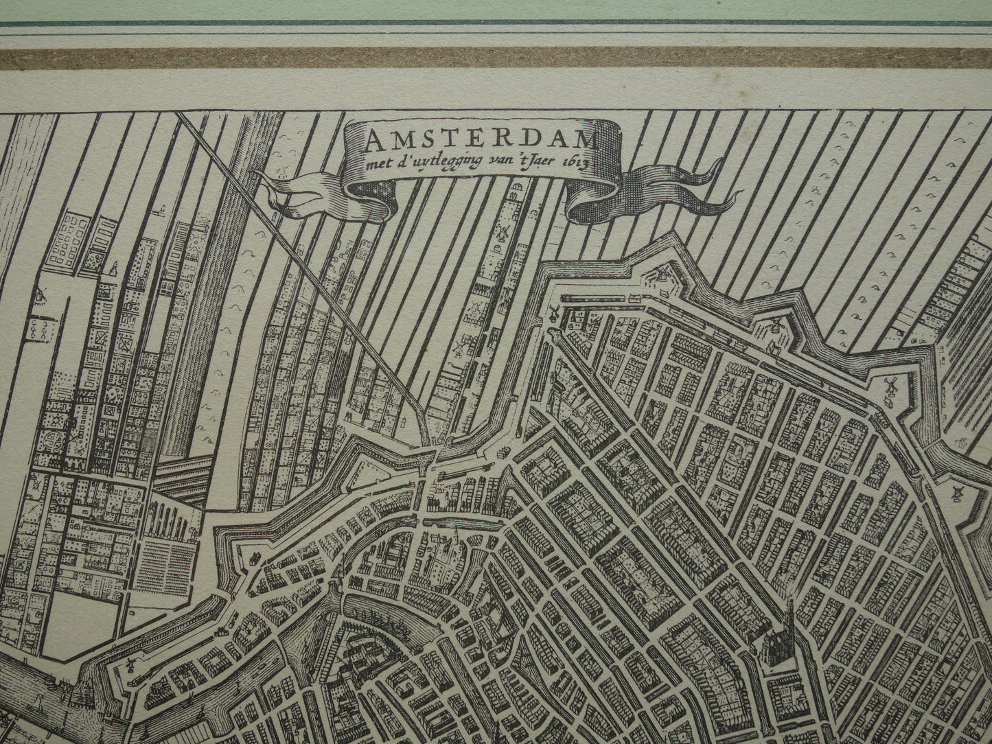 AMSTERDAM old map of Amsterdam in the 17th century EMPIRE 'Amsterdam with the explanation of the year 1613' Dapper Van Meurs map